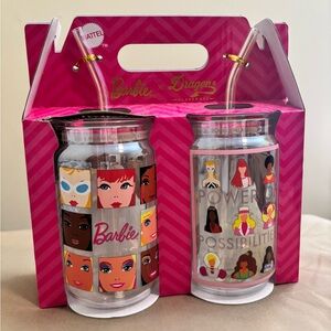 Barbie Pink Drinking Glasses Set